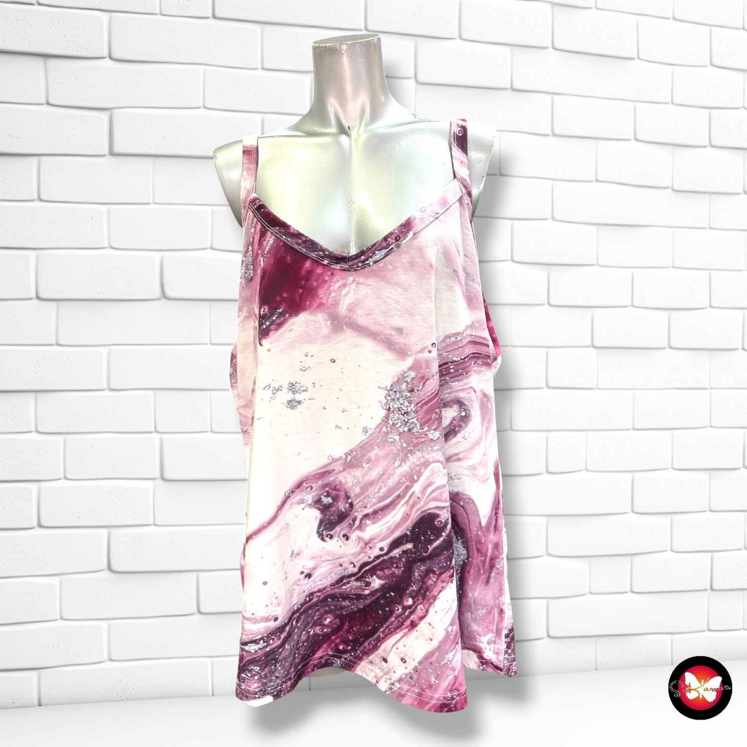 **HOY** Camiseta de tirantes  color Blanco y uva Talla 2XL