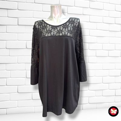 **HOY** Camiseta con encaje  color Negro Talla 48