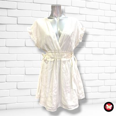 **HOY** Vestido con mangas de volante ZARA color Blanco Talla M
