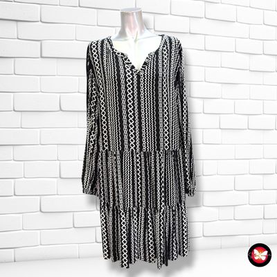 **HOY** Vestido blusón GINA color Negro y blanco Talla 46