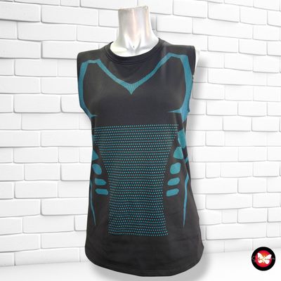**HOY** Camiseta deportiva térmica  color Negro y turquesa Talla M (grande)