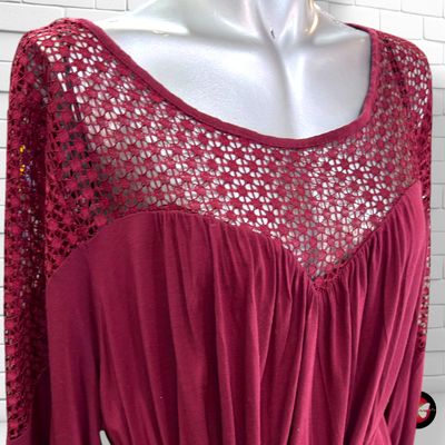 **HOY** Vestido de media manga H&amp;M color Granate Talla XL (grande)