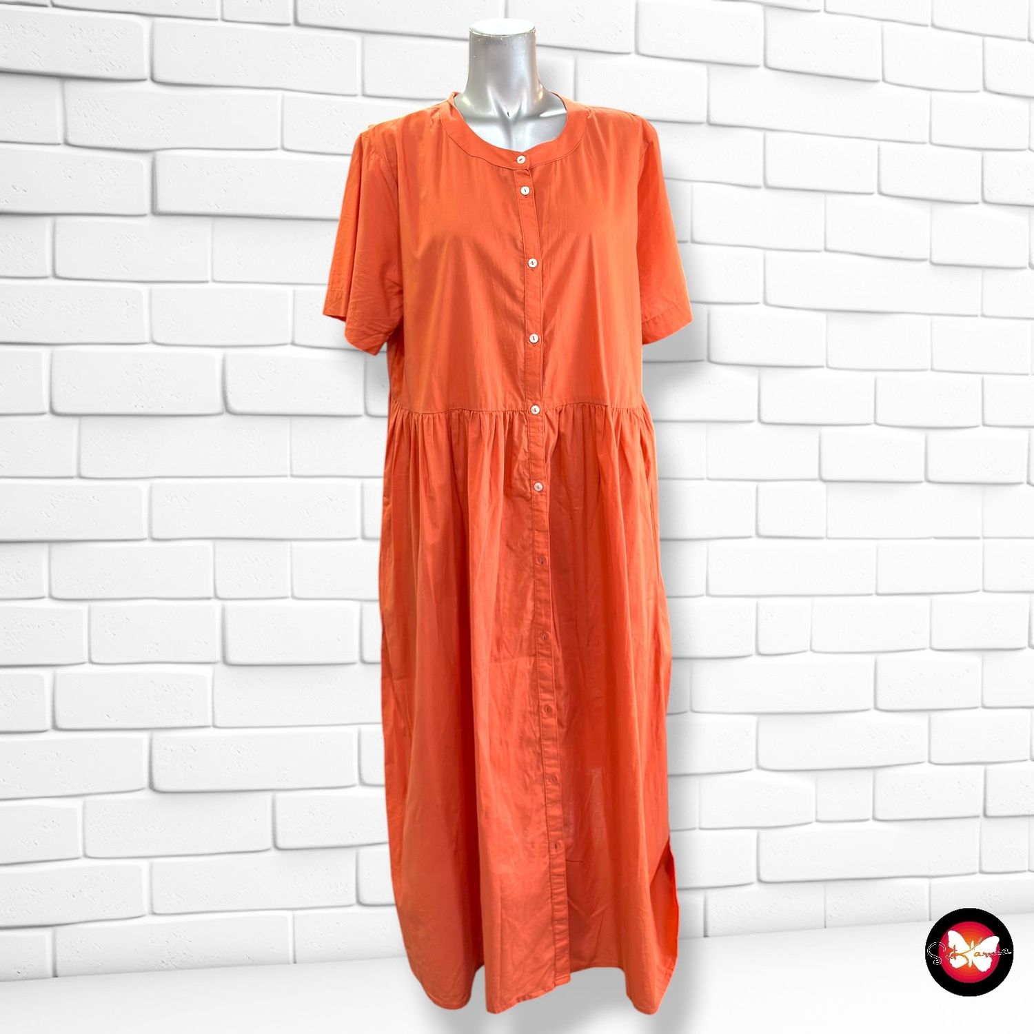 **HOY** Vestido largo camisero THE FASHION PEOPLE color Calabaza Talla 44