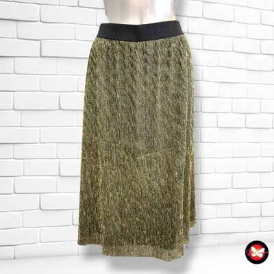**HOY** Falda midi de fiesta HEMA color Dorado Talla S