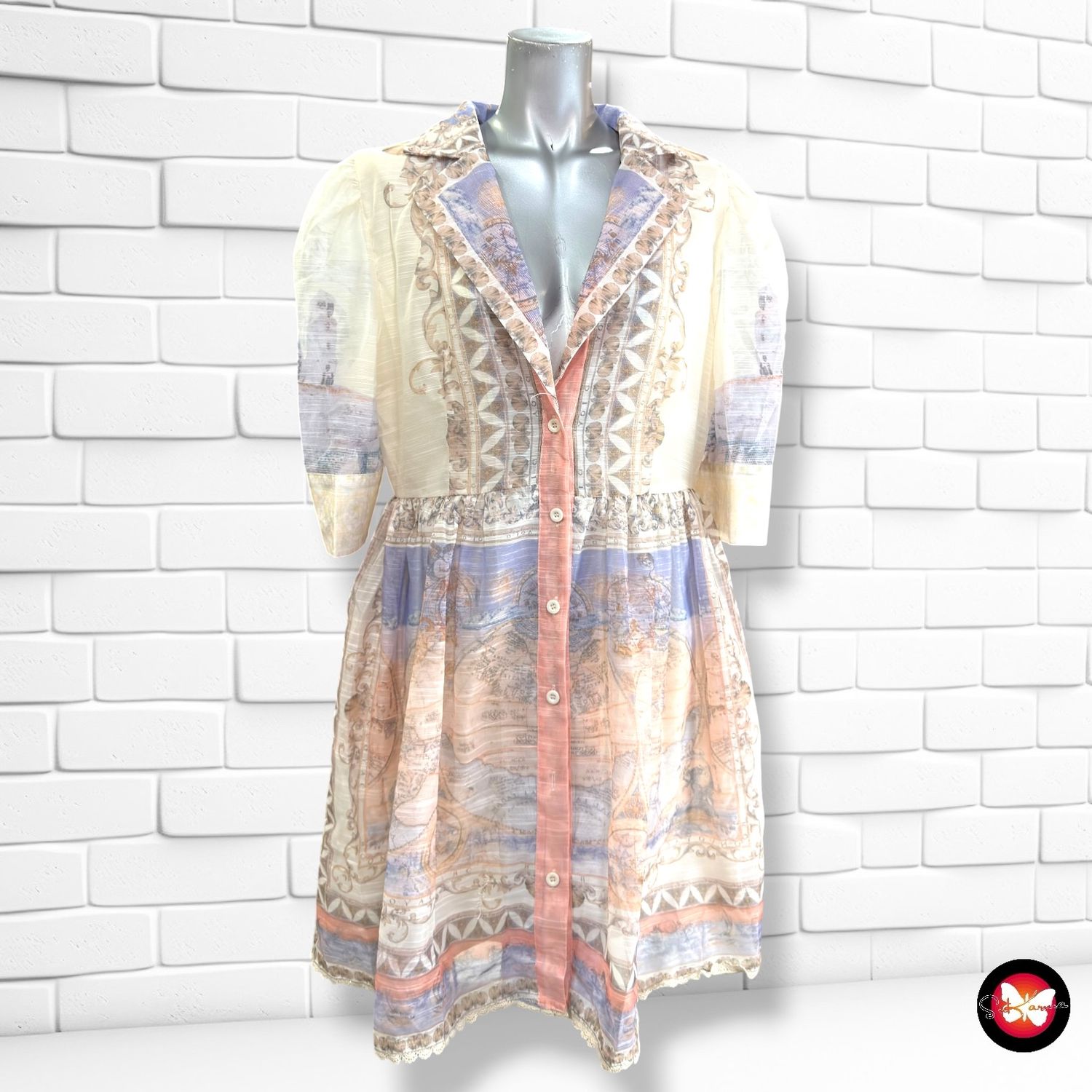 **HOY** Vestido camisero de mangas abullonadas MISS BELL color Varios Talla XXL (pequeña)