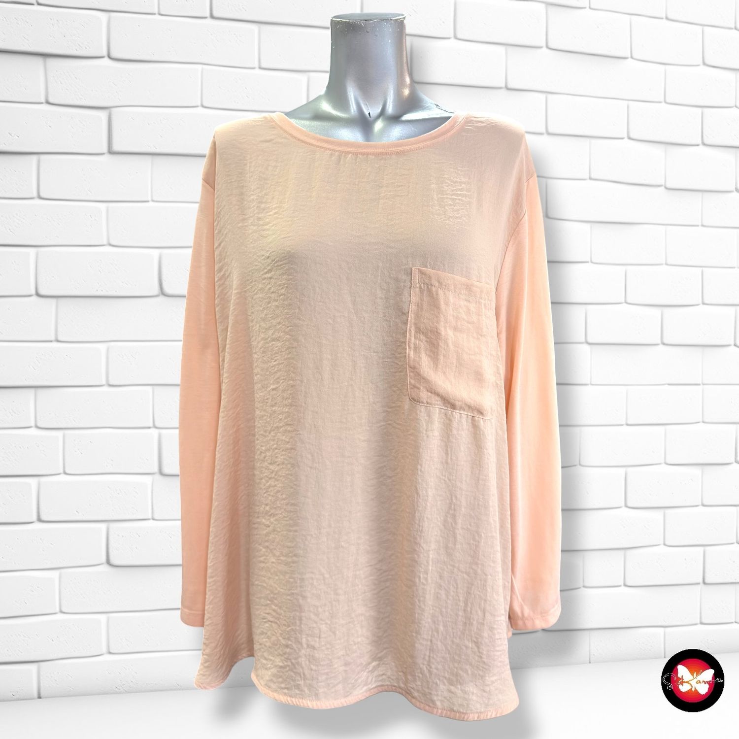 **HOY** Blusa de media manga H&amp;M color Nude Talla XL