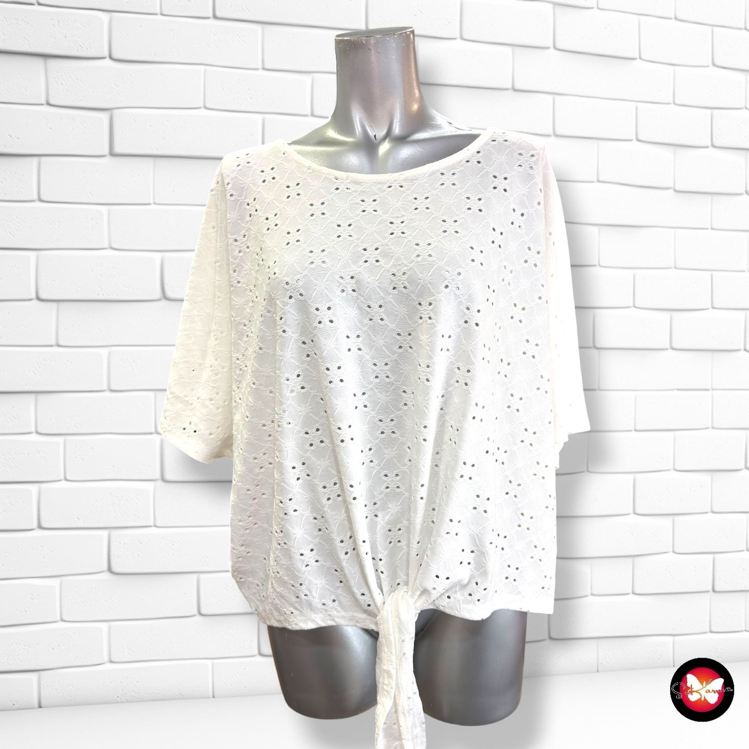 **HOY** Blusa caladita con lazo JANINA color Blanco Talla L