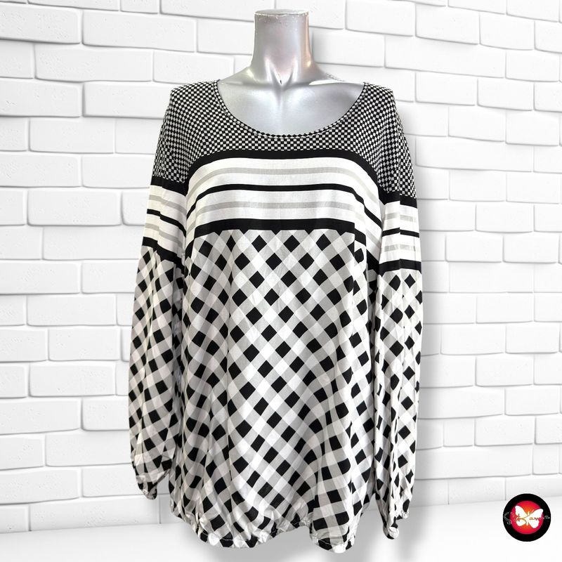 **HOY** Blusa de manga larga  color Negro y blanco Talla 46