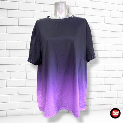 **HOY** Camiseta de manga corta degrade  color Negro y violeta Talla 3XL