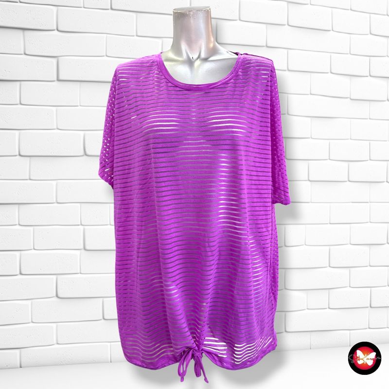 **HOY** Camiseta traslúcida de manga corta JANINA color Violeta Talla 48 (grande)