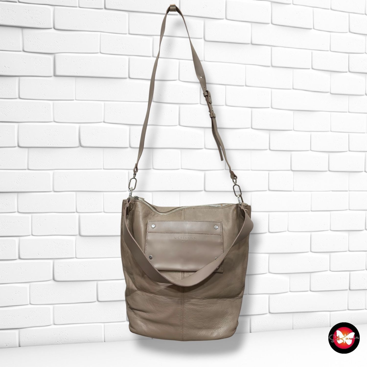 **HOY** Bolso de hombro/ bandolera de piel LIEBESKIND color Taupe Talla MEDIANO