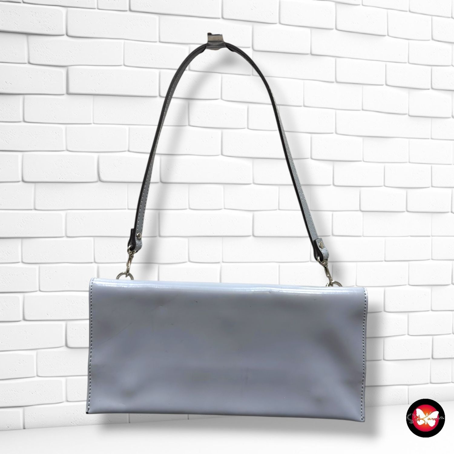 **HOY** Bolso de hombro de charol GIANNI CHIARINI color Celeste Talla PEQUEÑO
