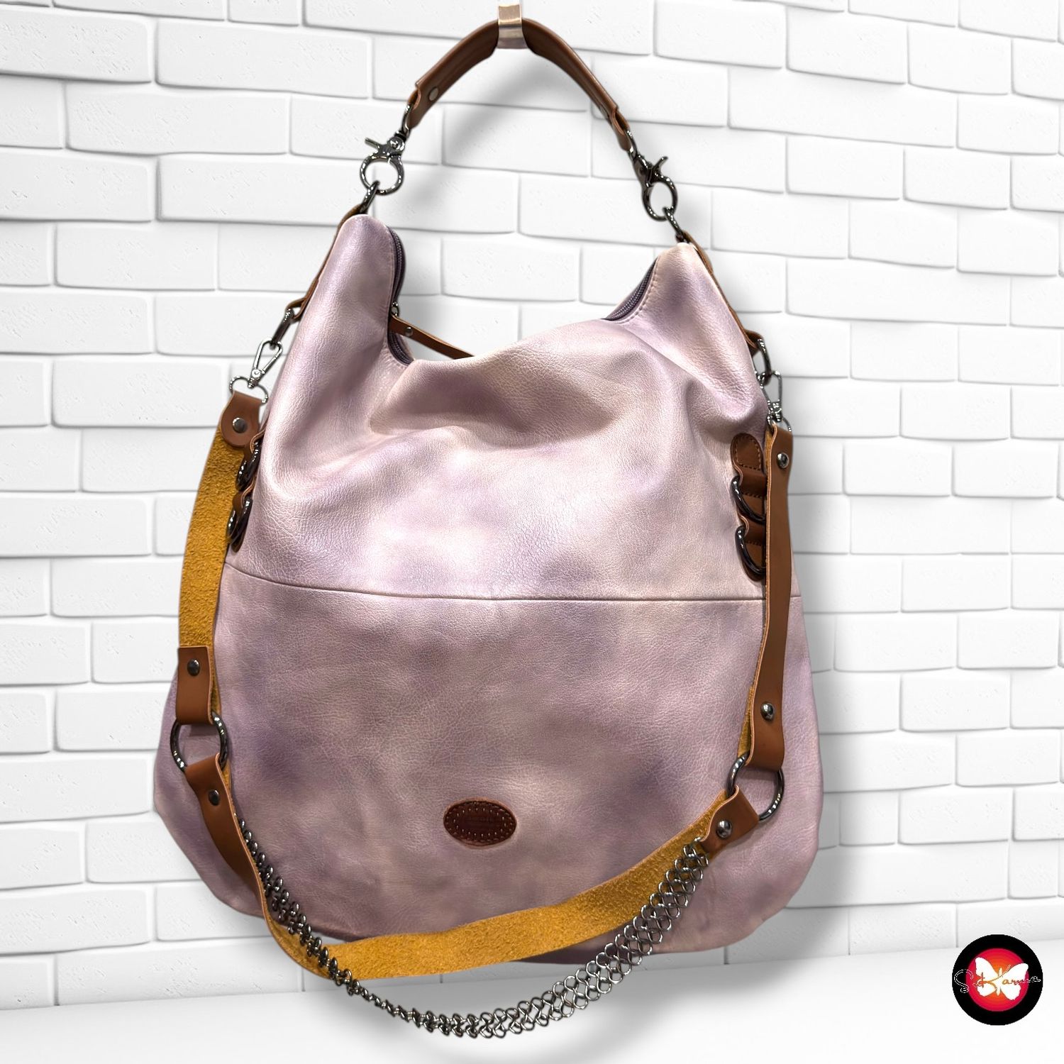 **HOY** Bolso de hombro/ bandolera  color Lila y marrón Talla MAXI