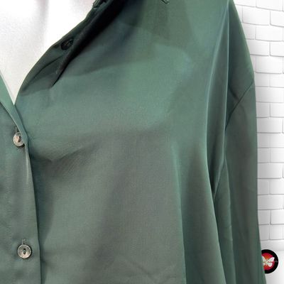 **HOY** Camisa de manga larga satinada ANNA FIELD color Verde Talla 54