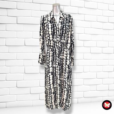 **HOY** Vestido largo camisero ZARA color Negro y crema Talla M