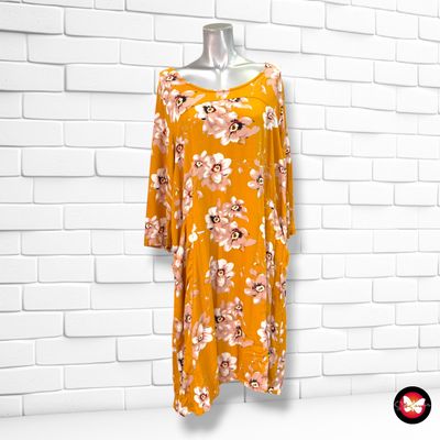 **HOY** Vestido de media manga ZIZZI color Mostaza y varios Talla S (grande)
