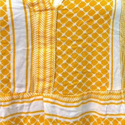 **HOY** Vestido blusón JEAN PASCALE color Amarillo y crema Talla 40