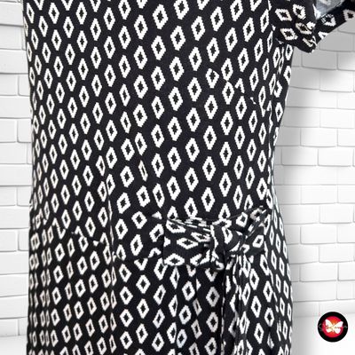 **HOY** Vestido de manga corta con lazo en la cintura TOM TAILOR color Negro y blanco Talla 38
