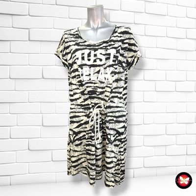 **HOY** Vestido de cebra  color Negro y crema Talla XL