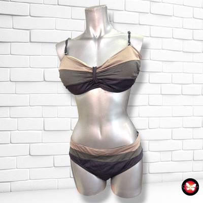 **HOY** Bikini con pecho armado color Gris, taupe y verde Talla XL