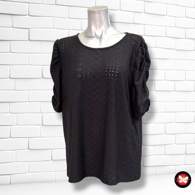 **HOY** Blusa caladita de mangas abullonadas color Negro Talla XL