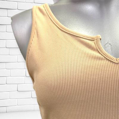 **HOY** Crop top canalé SHEIN color Camel Talla M