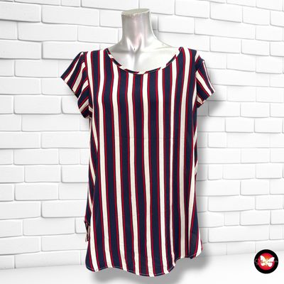 **HOY** Blusa de manga corta de rayas ONLY color Azul, blanco y rojo Talla 38