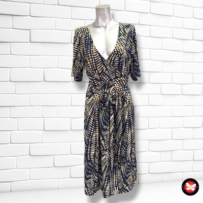 **HOY** Vestido midi color Azul marino y camel Talla 40