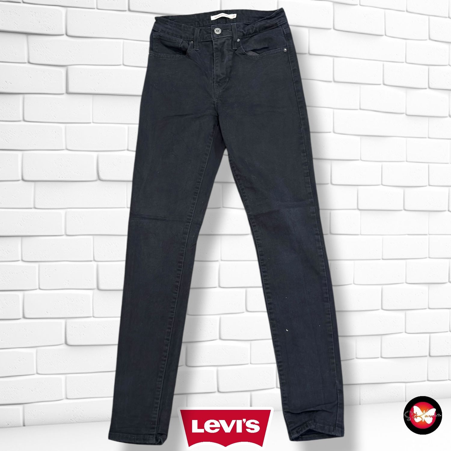 Pantalón 721 HIGH RISE SKINNY LEVI’S color Negro Talla S/M (W27) (pequeña)
