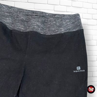 **HOY** Mallas deportivas piratas de algodón DOMYOS color Negro y gris Talla XS