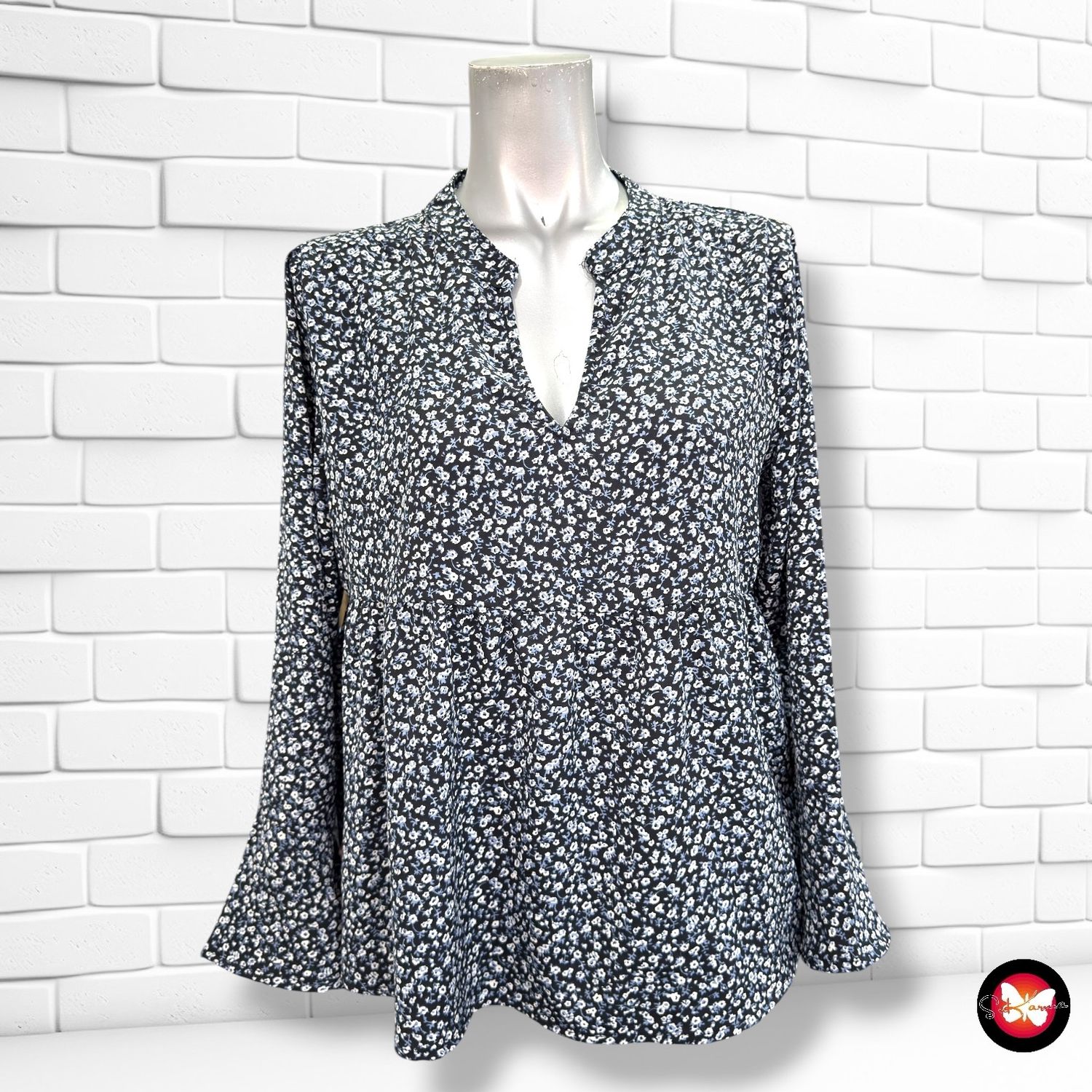 Blusa de florecitas PIGALLE color Azul Talla 36