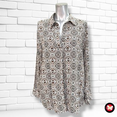 **HOY** Blusa de manga larga PRIMARK color Blanco y marrón Talla 44
