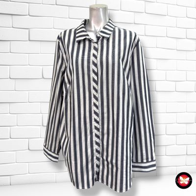 **HOY** Camisa de manga larga de rayas PETER HAHN color Azul marino y gris Talla 48