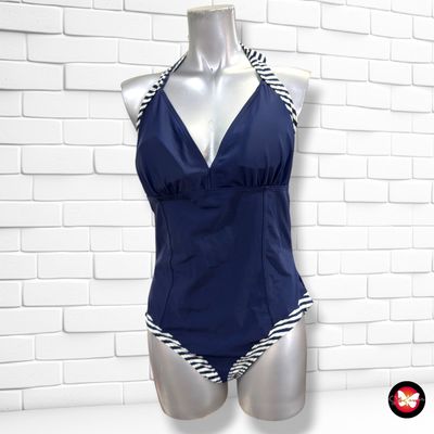 **HOY** Bañador entero con rayitas color Azul marino y blanco Talla L