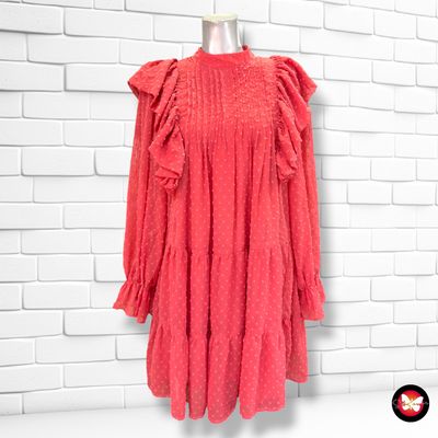 **HOY** Vestido de gasa con volantes LOAVIES color Melocotón Talla S (grande)