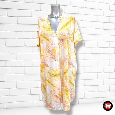 **HOY** Vestido blusón estampado HEMA color Crema y amarillo Talla L (grande)