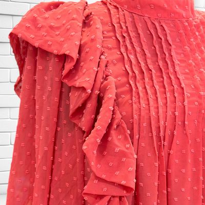 **HOY** Vestido de gasa con volantes LOAVIES color Melocotón Talla S (grande)