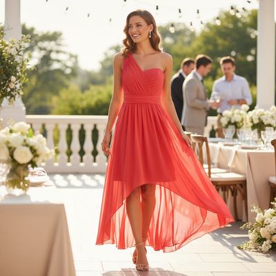 Vestido largo de ceremonia MARIE LUND color Coral Talla 36