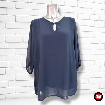 **HOY** Blusa de media manga PINK LADY color Azul marino Talla L