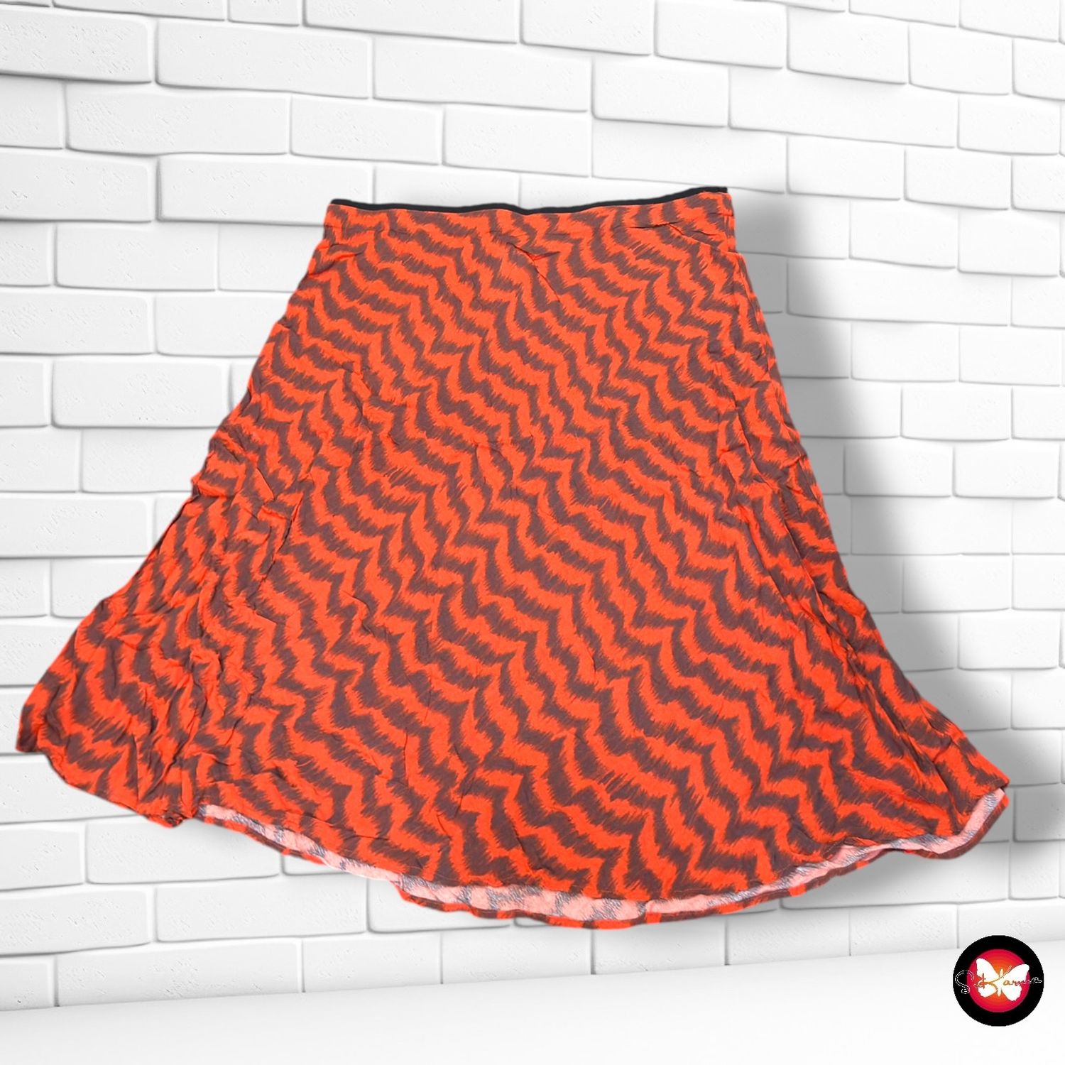 Falda midi MANGO color Teja y marrón Talla XL/XXL