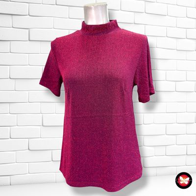 **HOY** Blusa de manga corta de lurex LOAVIES color Morado Talla S