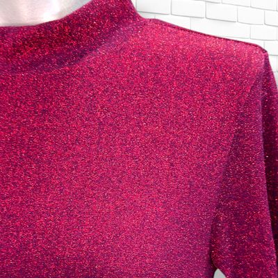 **HOY** Blusa de manga corta de lurex LOAVIES color Morado Talla S