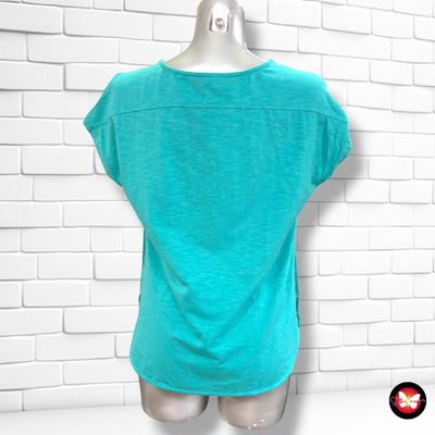 **HOY** Blusa de frente satinado SANDWICH_ color Turquesa Talla XS