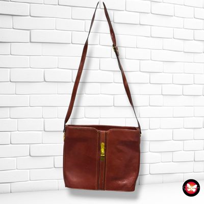 **HOY** Bolso bandolera vintage de piel color Marrón Talla MEDIANO