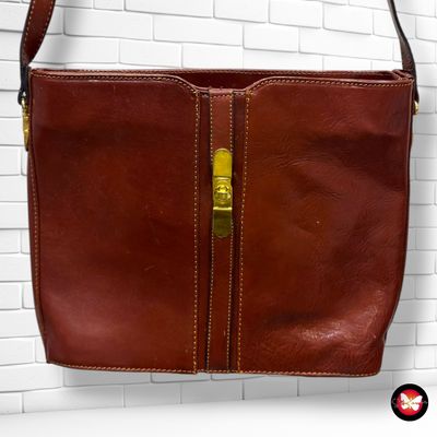 **HOY** Bolso bandolera vintage de piel color Marrón Talla MEDIANO
