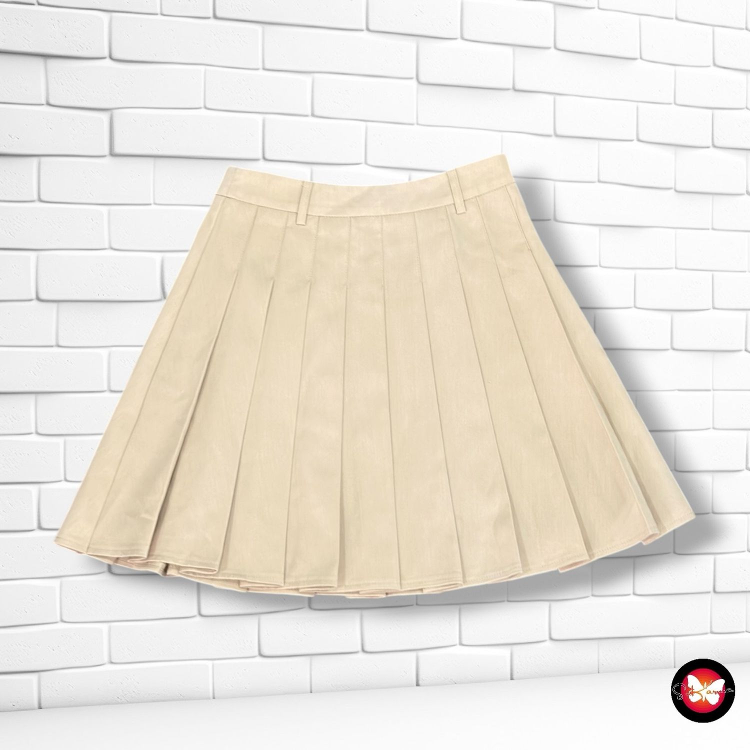 Falda de tablas DRÔLE DE COPINE color Crema Talla S
