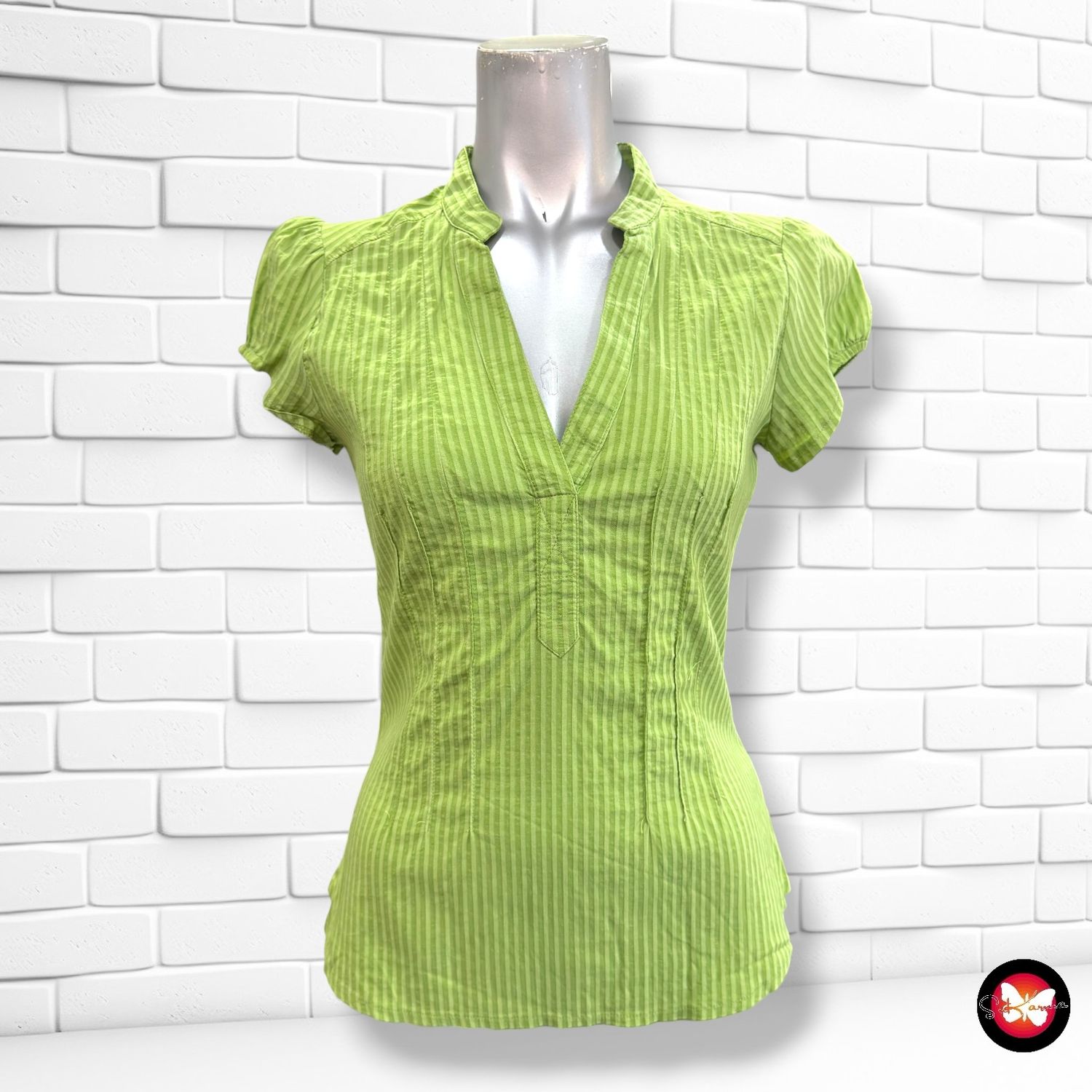 Blusa entallada H&amp;M color Verde Talla 36