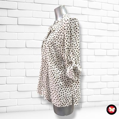 **HOY** Blusa de media manga con lazada al cuello TREND ONE color Blanco, marrón y negro Talla 44