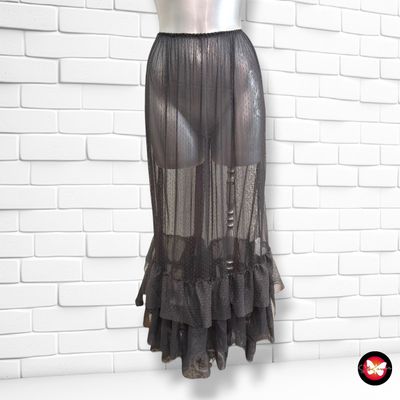 **HOY** Falda larga traslúcida AMANDINE color Negro Talla ÚNICA