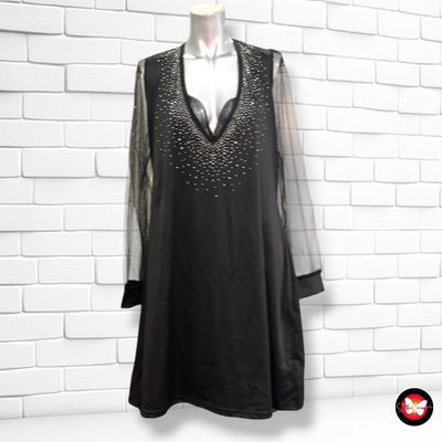 **HOY** Vestido de noche con transparencias  color Negro Talla 3XL